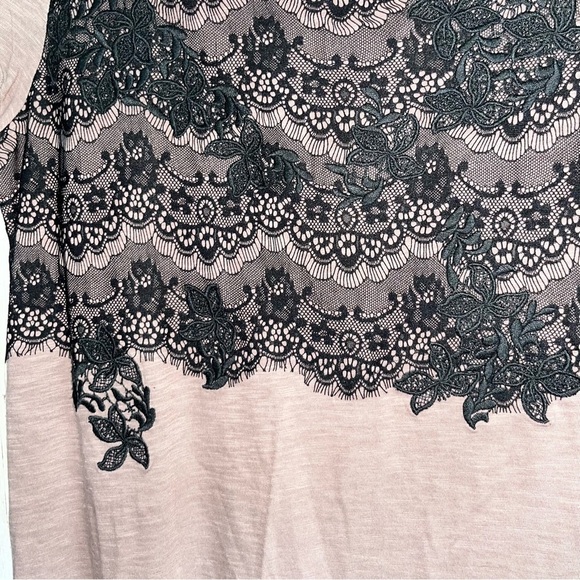 Loft Brown & Lace Top Tee - Picture 3 of 4